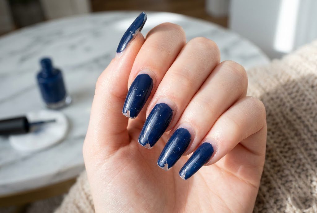 Regular nail polish chipping at the tips after a few days over gel nails