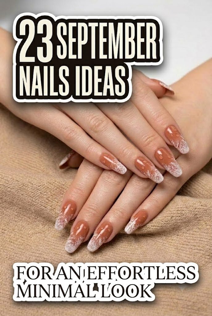 September nail ideas showcasing frosted terracotta nails with delicate white snowflake tips.